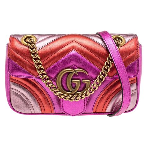 Gg marmont leather handbag Gucci Multicolour in Leather